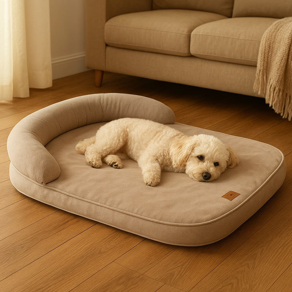 Dog Beds for Medium Large Dogs,Sofa Dog Bed with Pillow,Soft Pet Bed for Support Bolster,Wintert Pet Bed & Non-Slip Bottom - premium product photo