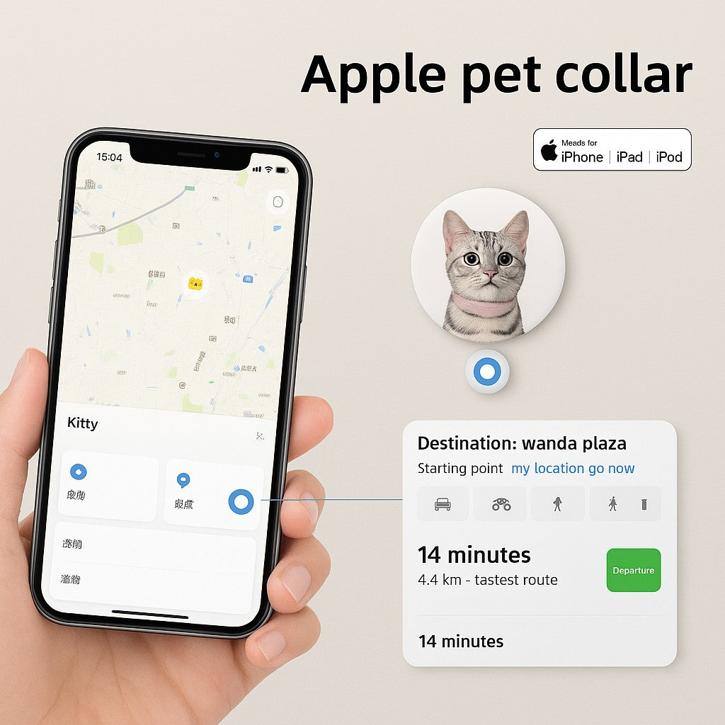 PrimeFind Apple Find My Bluetooth Pet GPS Tracker & Anti-Lost Collar Tag - premium product photo