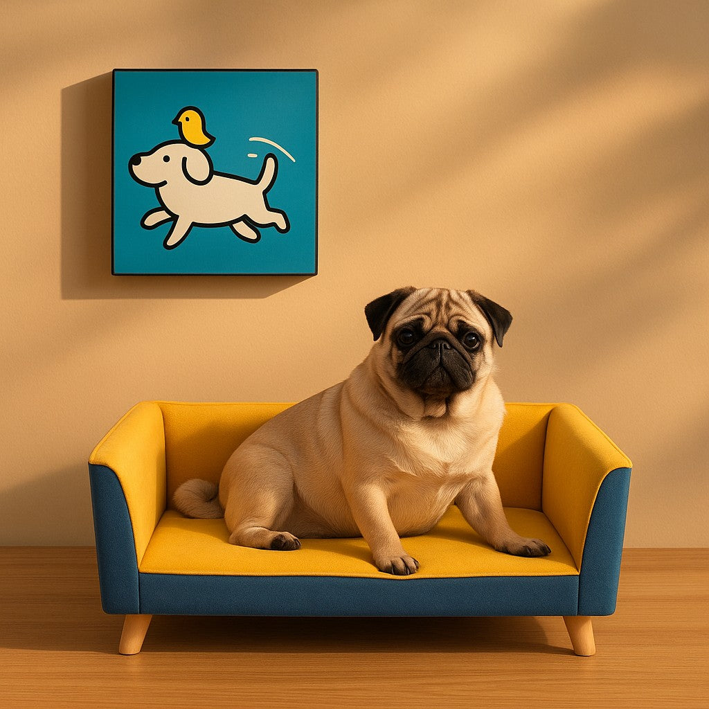 MyPrimePaws Luxury Small Dog Sofa Bed – Elevated & Washable Pet Couch - premium product photo