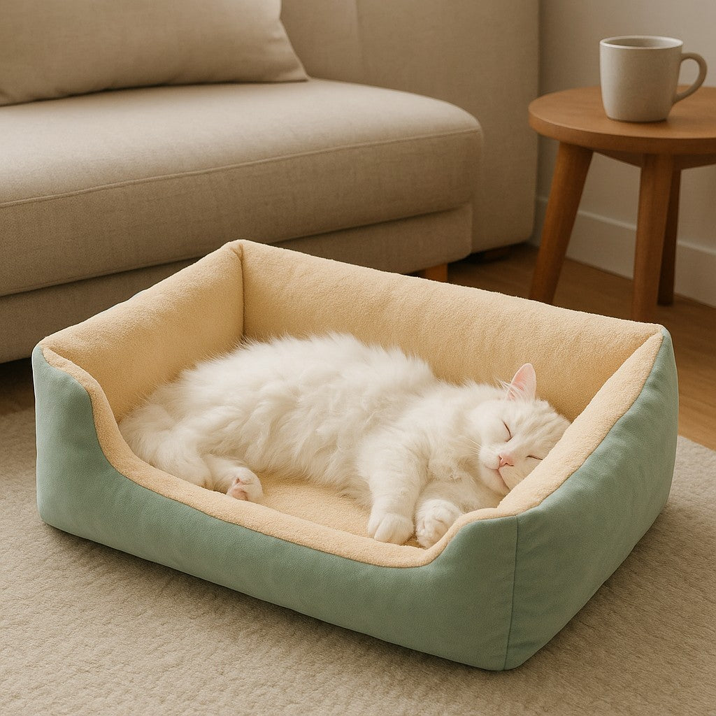 MyPrimePaws Ultra-Soft Plush Calming Cat Bed & Winter Cushion - premium product photo