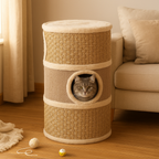 MyPrimePaws 3-Story Small Cat Condo & Scratcher Tower - premium product photo