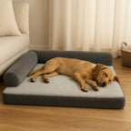 MyPrimePaws Luxury Corduroy Pet Sofa Bed | Calming & Orthopedic Support - premium product photo