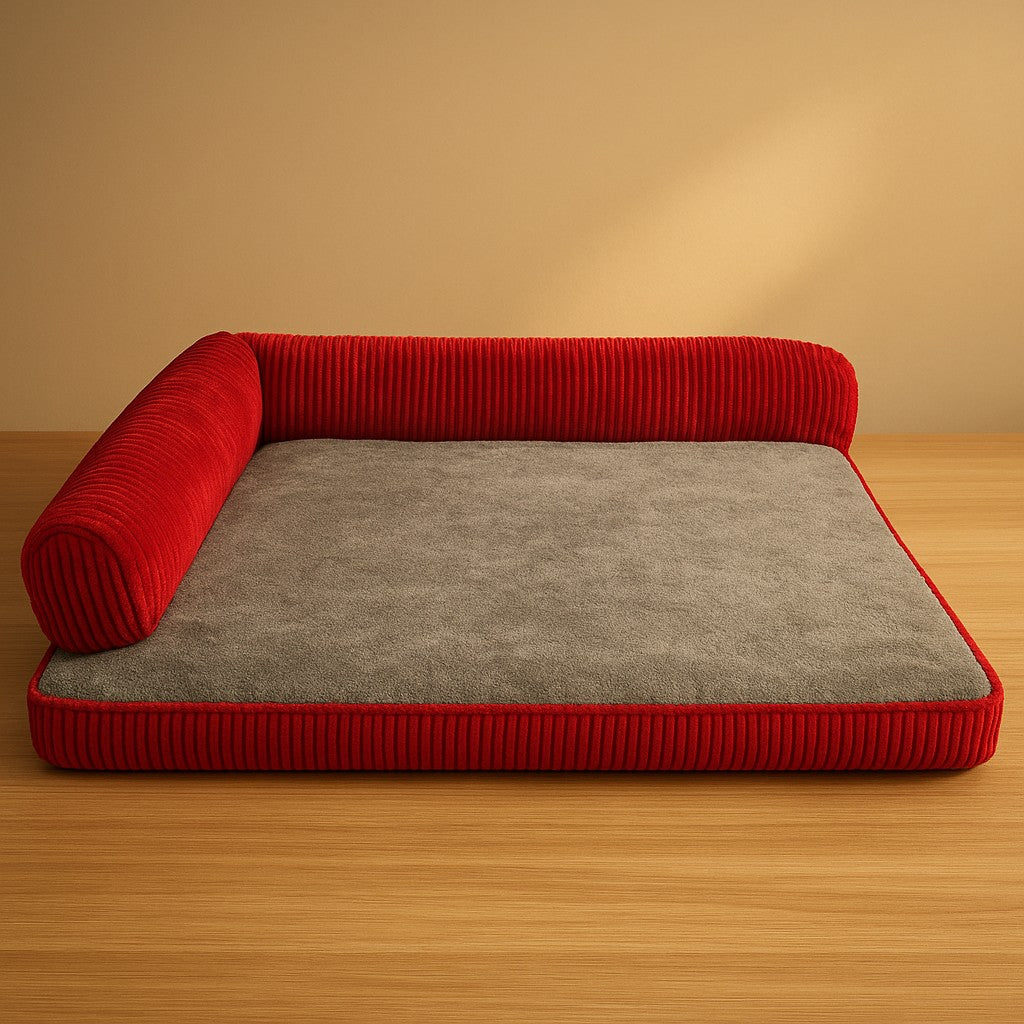 MyPrimePaws Luxury Corduroy Pet Sofa Bed | Calming & Orthopedic Support - premium product photo
