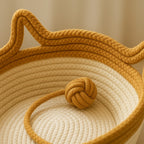 Hand-Woven Rattan Cat Bed & Indoor Sleeping House | MyPrimePaws - premium product photo