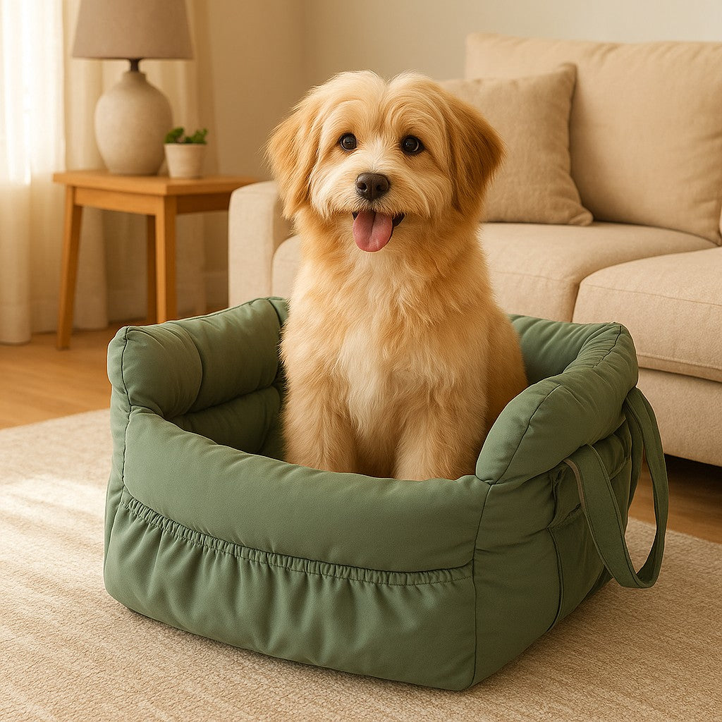 PrimePaws Plush Dog Car Seat & Secure Travel Bed - premium product photo
