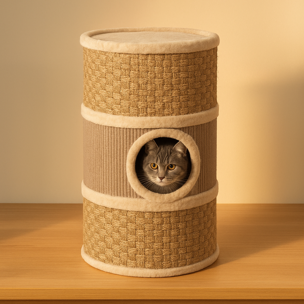 MyPrimePaws 3-Story Small Cat Condo & Scratcher Tower - premium product photo