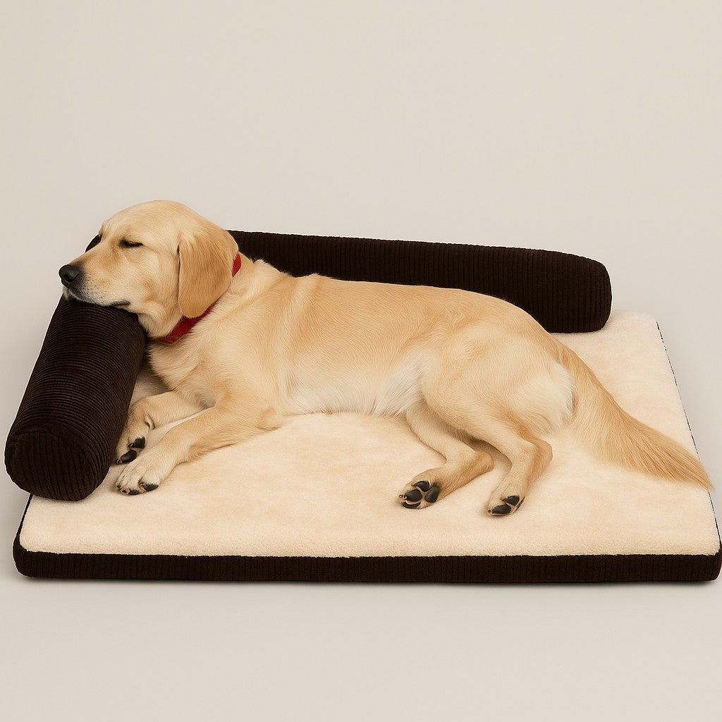 MyPrimePaws Luxury Corduroy Pet Sofa Bed | Calming & Orthopedic Support - premium product photo