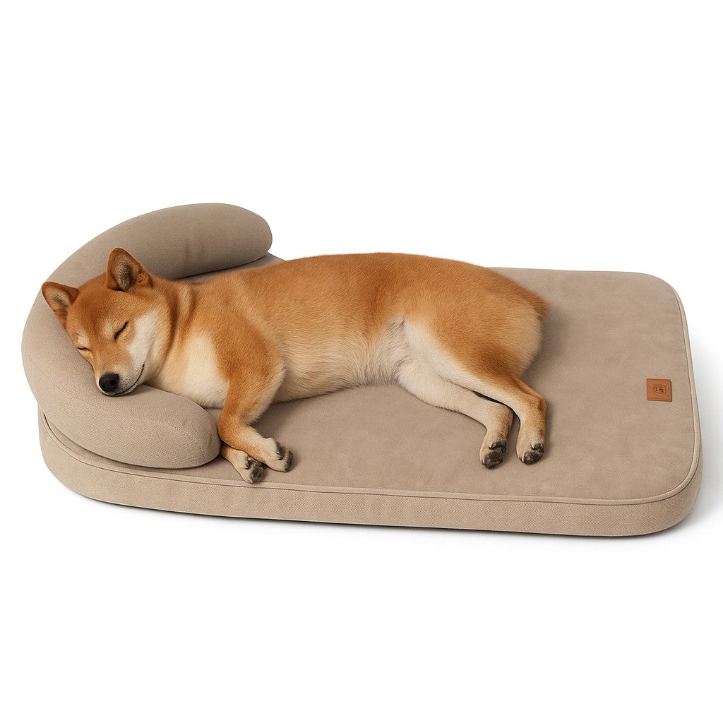 Dog Beds for Medium Large Dogs,Sofa Dog Bed with Pillow,Soft Pet Bed for Support Bolster,Wintert Pet Bed & Non-Slip Bottom - premium product photo