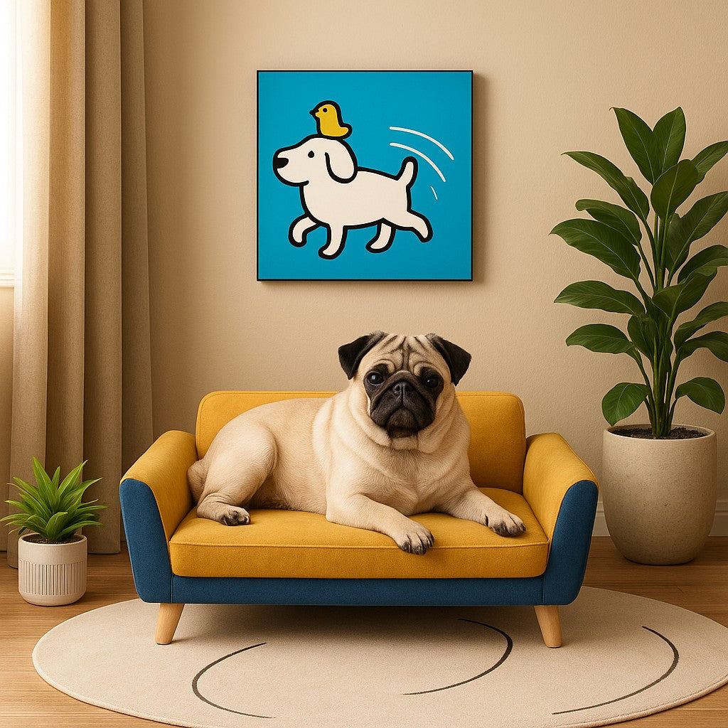 MyPrimePaws Luxury Small Dog Sofa Bed – Elevated & Washable Pet Couch - premium product photo