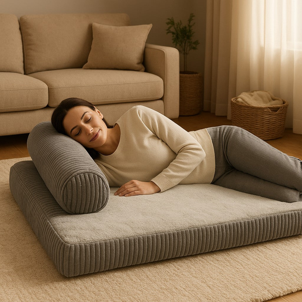 MyPrimePaws Luxury Corduroy Pet Sofa Bed | Calming & Orthopedic Support - premium product photo