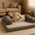 MyPrimePaws Luxury Corduroy Pet Sofa Bed | Calming & Orthopedic Support - premium product photo