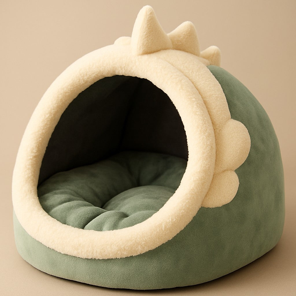 MyPrimePaws Cozy Cloud Cave Cat Bed & Semi-Closed Sleeping Mat - premium product photo