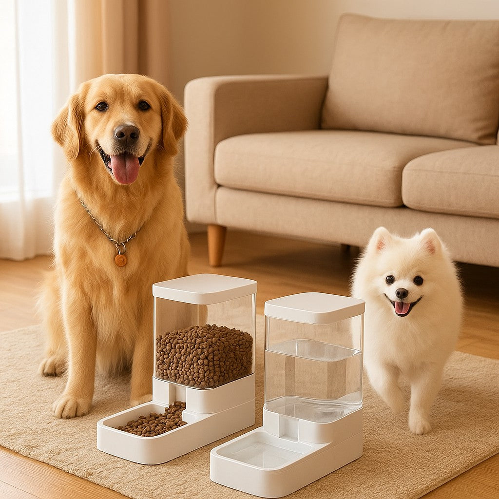 MyPrimePaws™ Automatic Gravity Pet Feeder and Waterer Station - premium product photo