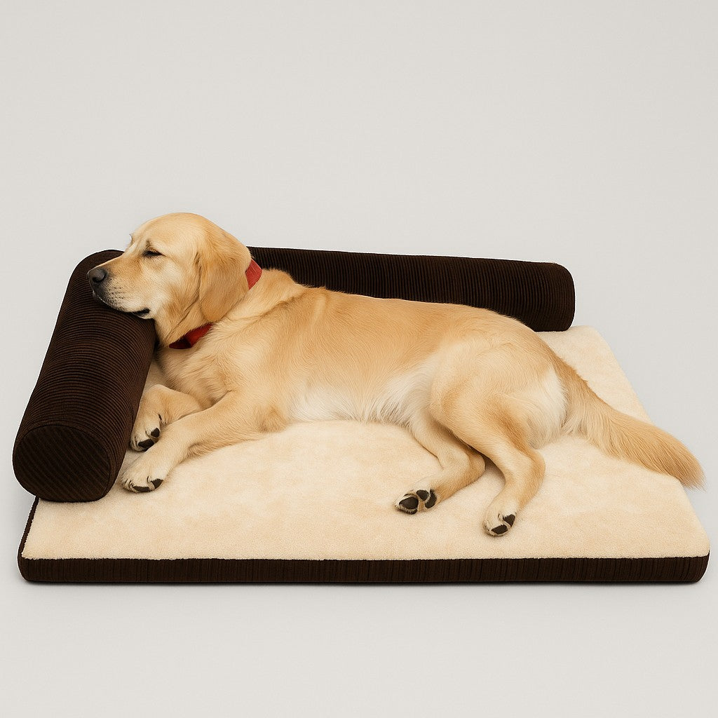 MyPrimePaws Luxury Corduroy Pet Sofa Bed | Calming & Orthopedic Support - premium product photo