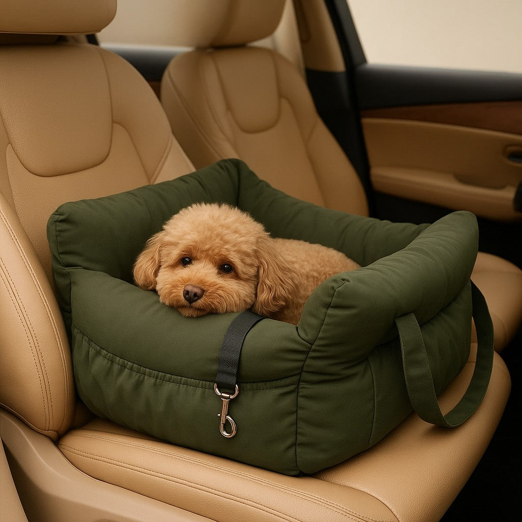 PrimePaws Plush Dog Car Seat & Secure Travel Bed - premium product photo