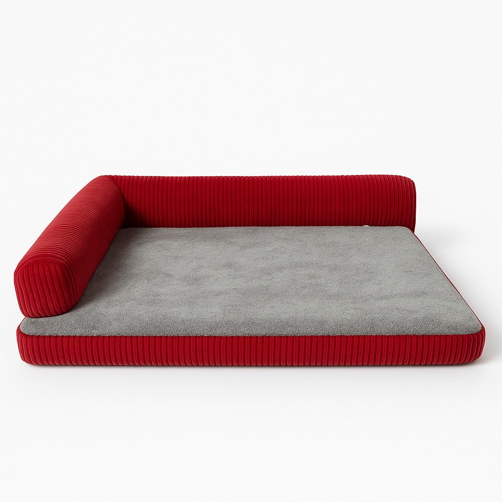MyPrimePaws Luxury Corduroy Pet Sofa Bed | Calming & Orthopedic Support - premium product photo