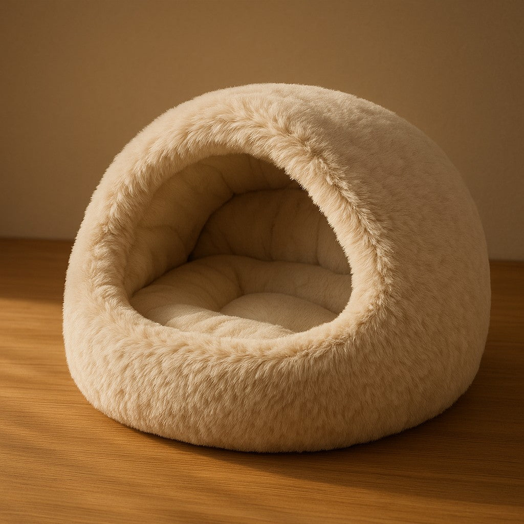 MyPrimePaws Cozy 2-in-1 Self-Warming Covered Cat Bed & Small Dog Cave - premium product photo