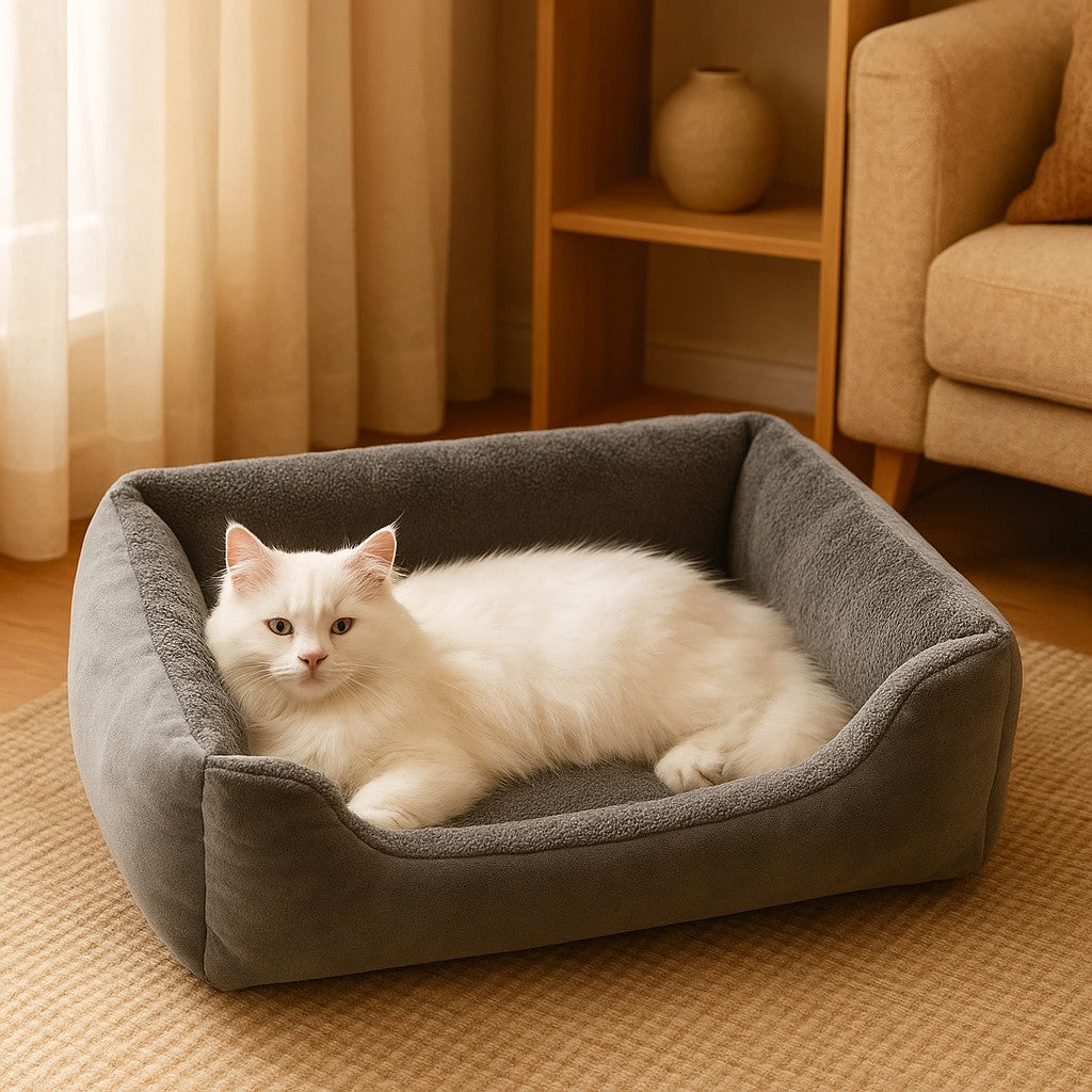 MyPrimePaws Ultra-Soft Plush Calming Cat Bed & Winter Cushion - premium product photo