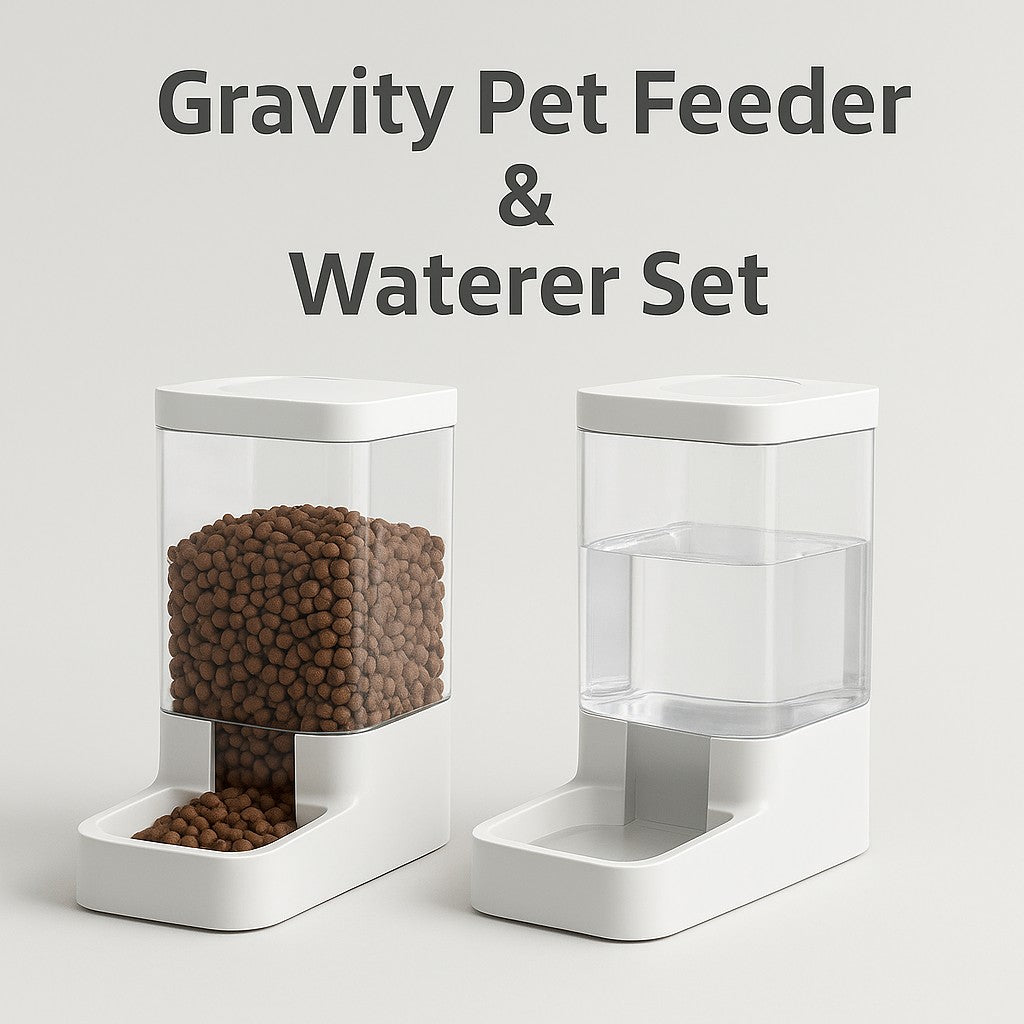 MyPrimePaws™ Automatic Gravity Pet Feeder and Waterer Station - premium product photo