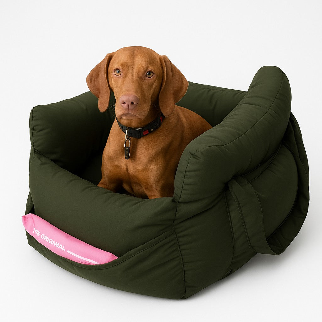 Dog Car Seat with Safety Belt - Non-Slip Pet Car Bed for Small Dogs, Washable Travel Carrier with Secure Straps for Safe Car - premium product photo