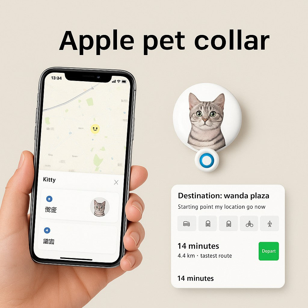 PrimeFind Apple Find My Bluetooth Pet GPS Tracker & Anti-Lost Collar Tag - premium product photo