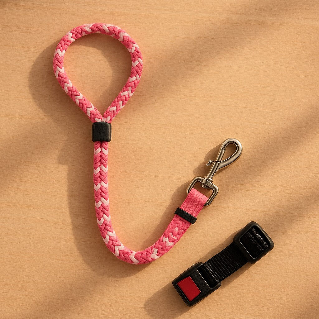 Prime Paws Adjustable Shock-Absorbing Dog Car Seat Belt & Safety Tether - premium product photo
