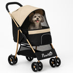 PawHut Khaki Pet Stroller for Small Dogs & Miniature Breeds - All-Weather Comfort & Safety | MyPrimePaws - premium product photo
