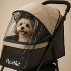 PawHut Khaki Pet Stroller for Small Dogs & Miniature Breeds - All-Weather Comfort & Safety | MyPrimePaws - premium product photo
