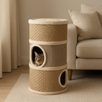 MyPrimePaws 3-Story Small Cat Condo & Scratcher Tower - premium product photo